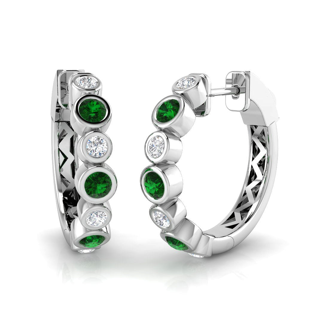 18ct White Gold 0.71ct Emerald Earrings