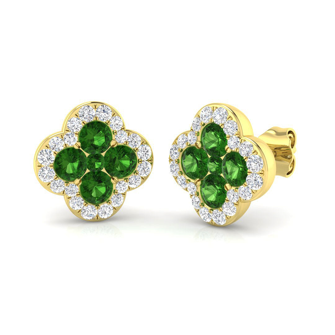 18ct Yellow Gold 1.96ct Tsavorite Earrings