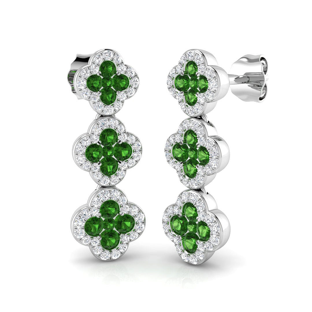 18ct White Gold 1.34ct Tsavorite Earrings