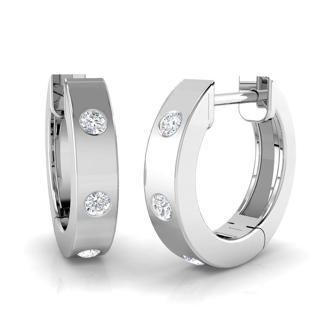 9ct White Gold 0.11ct Laboratory Grown CVD Earrings
