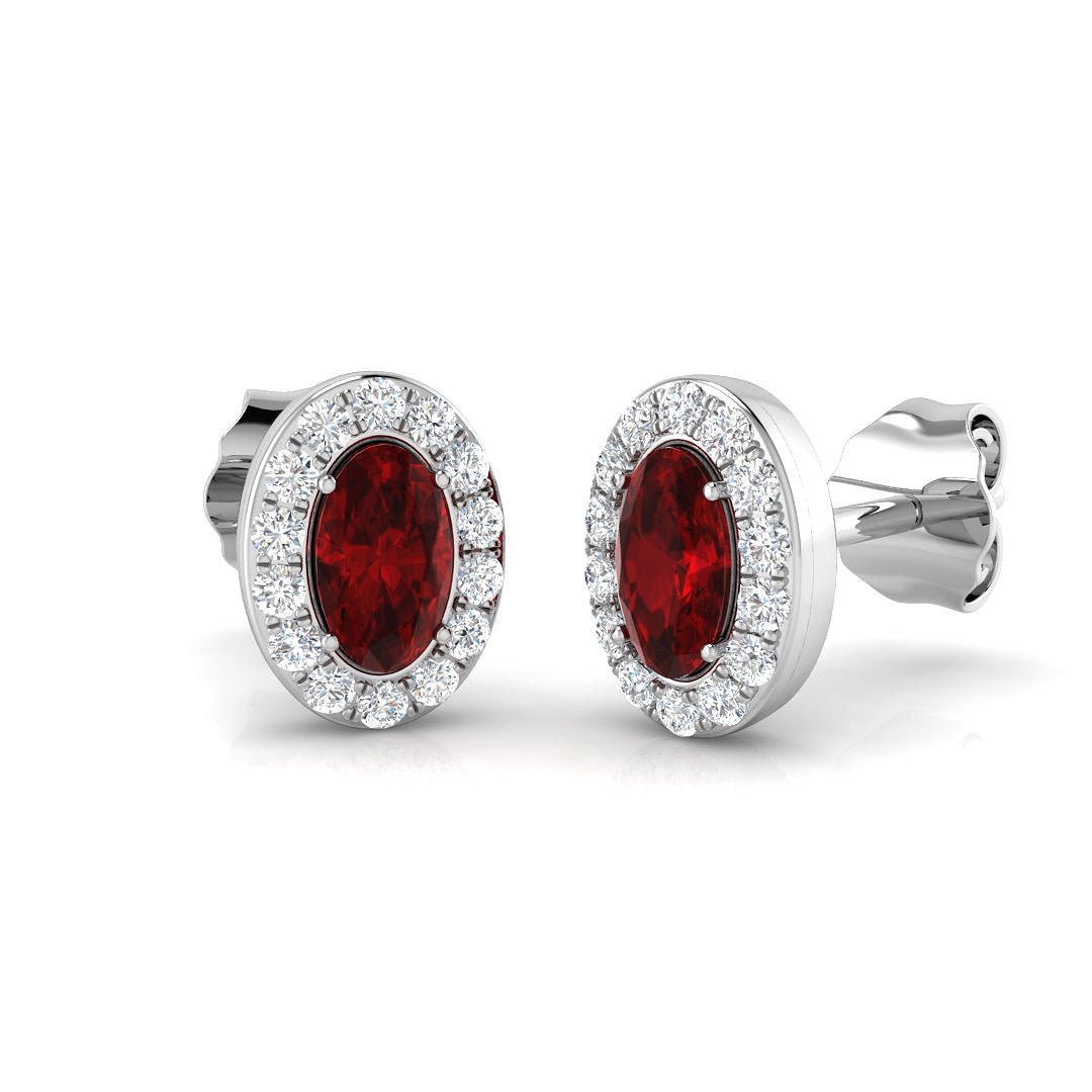18ct White Gold 0.78ct Ruby Earrings