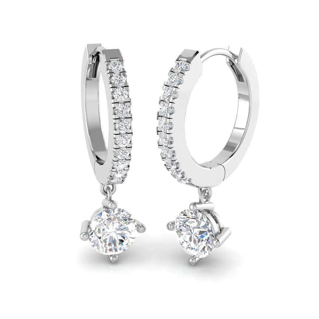 18ct White Gold 0.74ct G SI2 Diamond Earrings