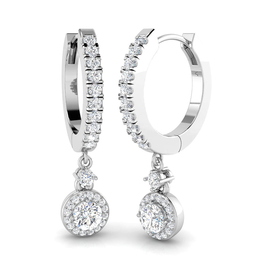 18ct White Gold 0.51ct G SI2 Diamond Earrings