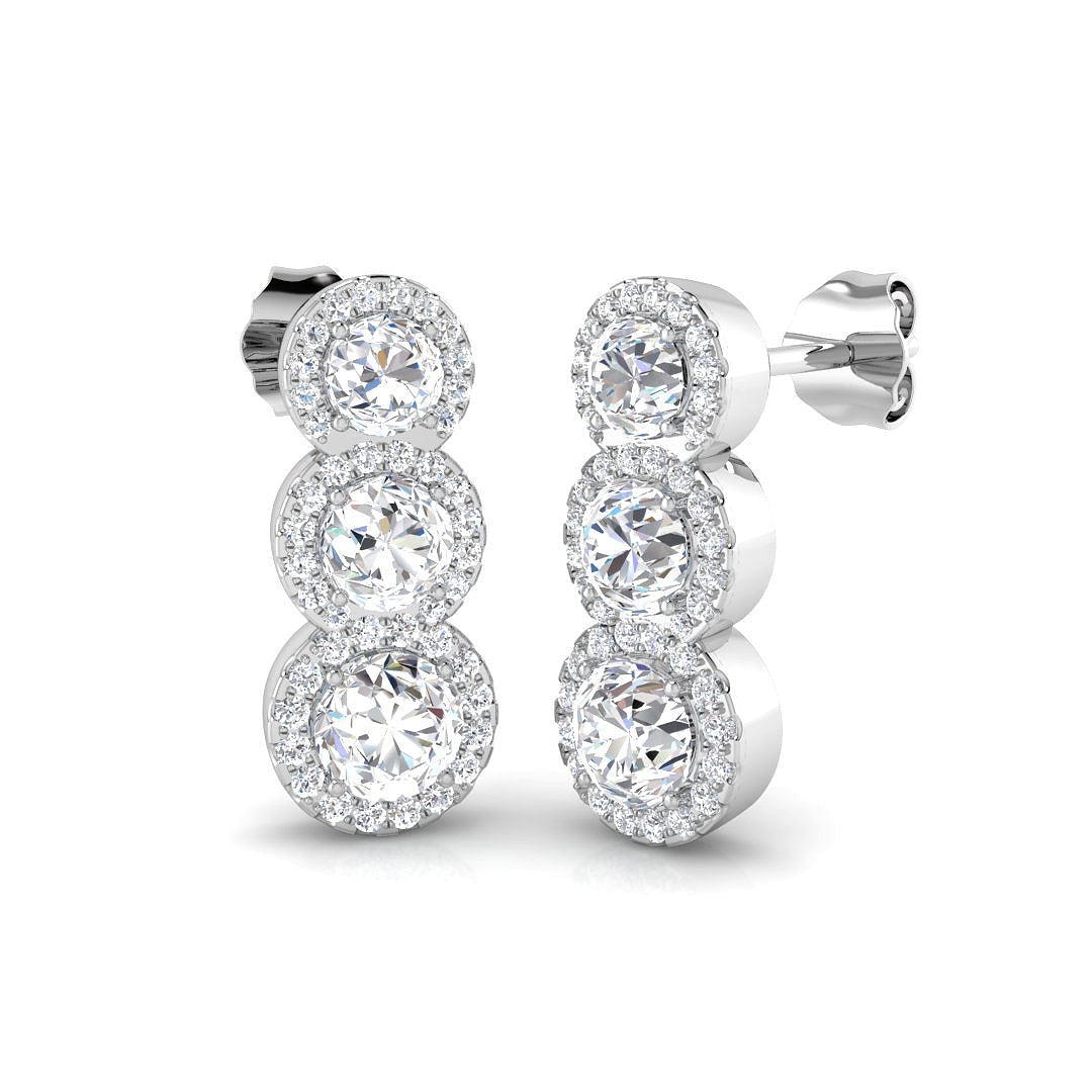 18ct White Gold 1.65ct G SI2 Diamond Earrings
