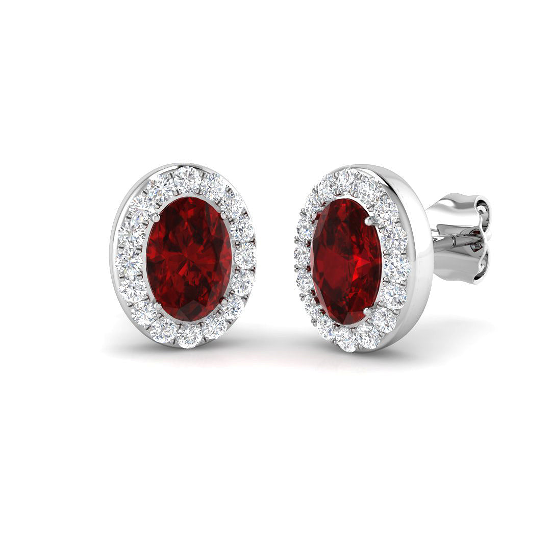 9ct White Gold 1.89ct Ruby Earrings