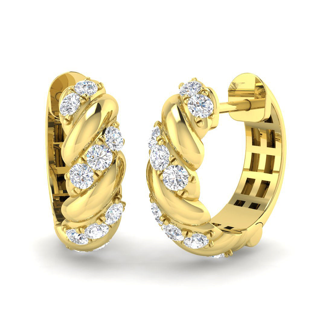 18ct Yellow Gold 0.36ct G SI2 Diamond Earrings