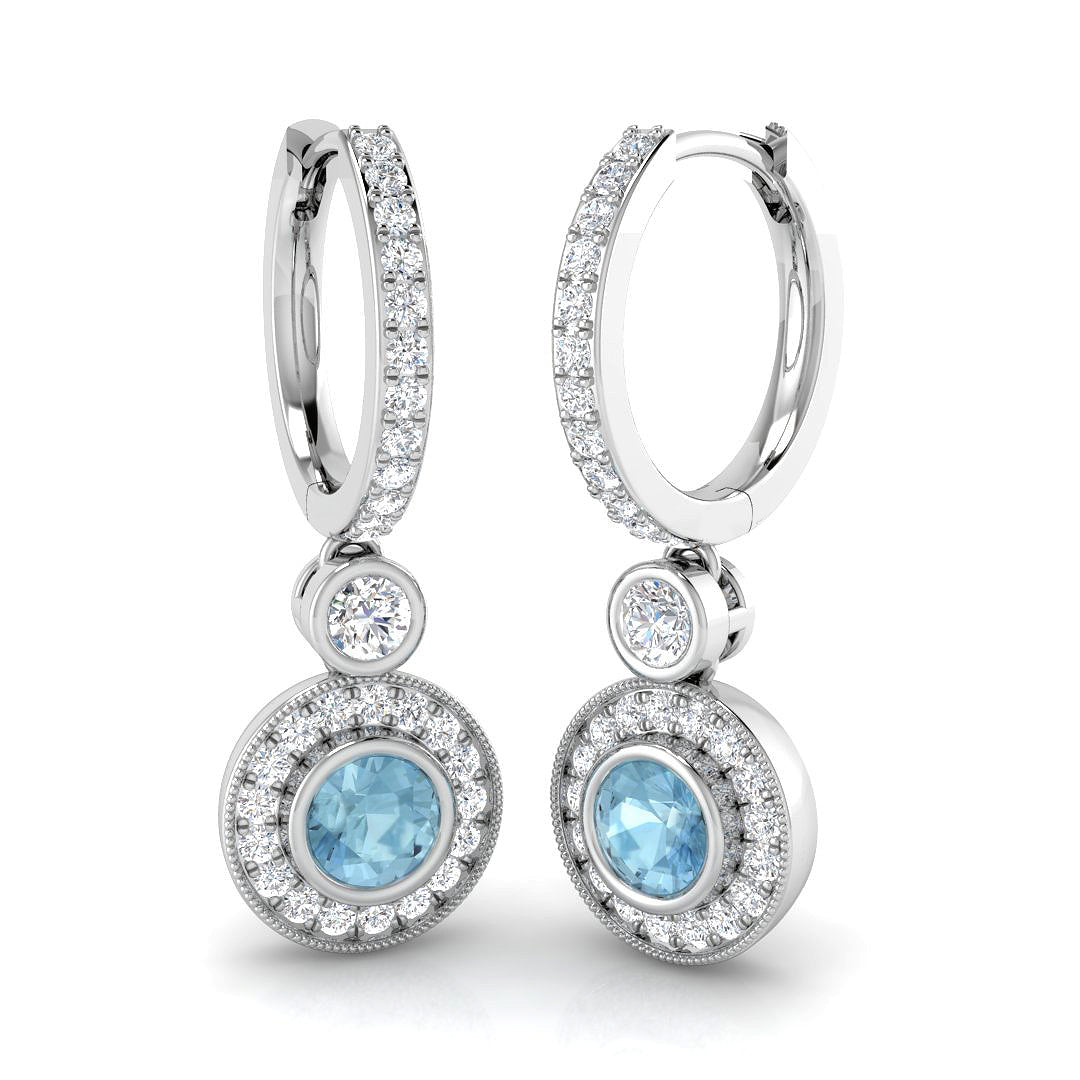 18ct White Gold 1.22ct Aquamarine Earrings