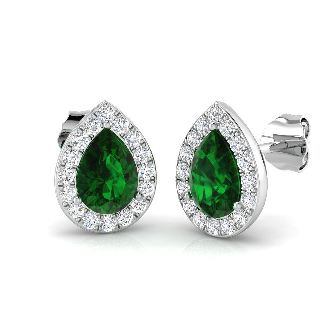 18ct White Gold 1.69ct Emerald Earrings