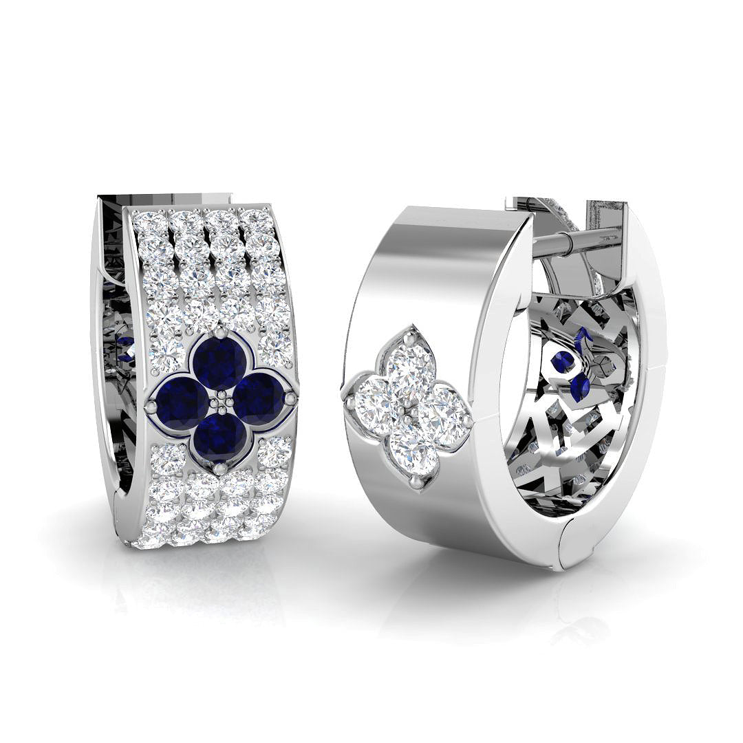 18ct White Gold 0.75ct Blue Sapphire Earrings