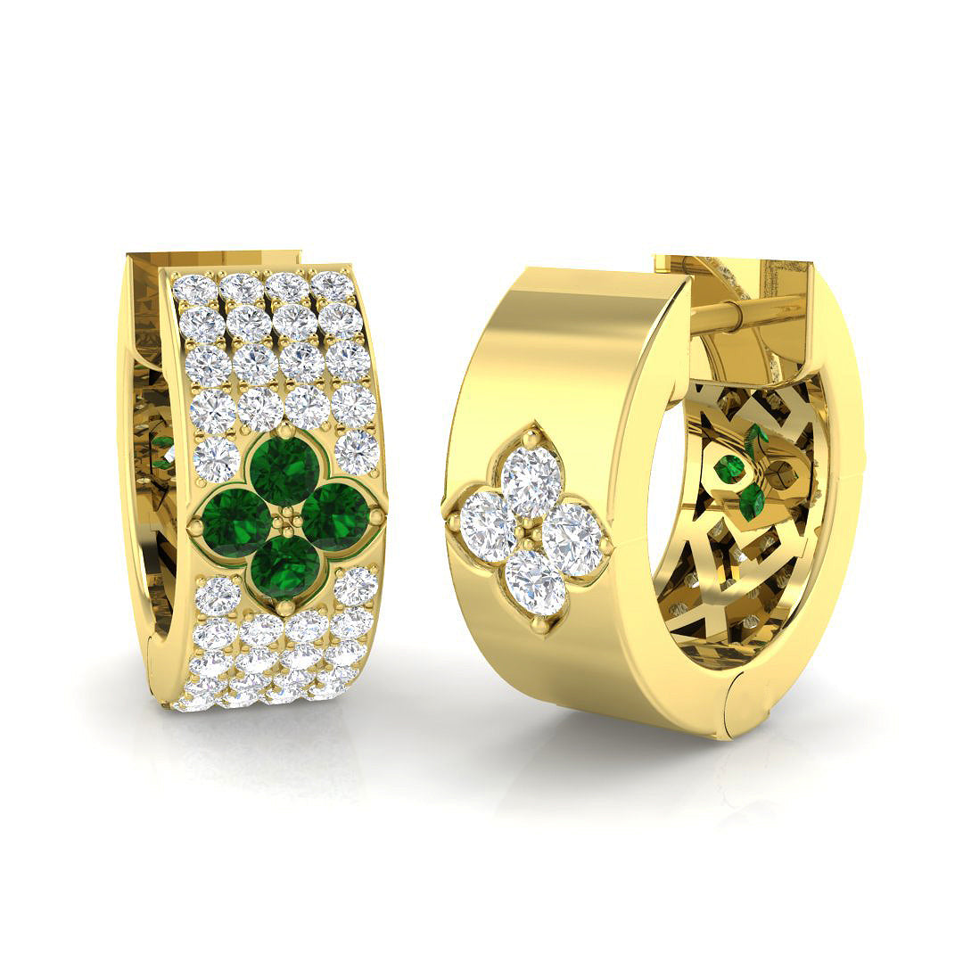 18ct Yellow Gold 0.68ct Emerald Earrings