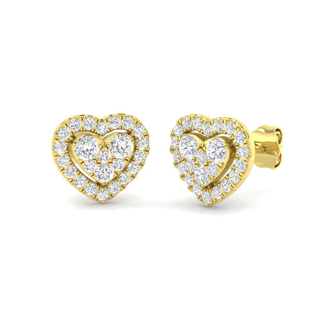 9ct Yellow Gold 0.78ct Laboratory Grown CVD Earrings