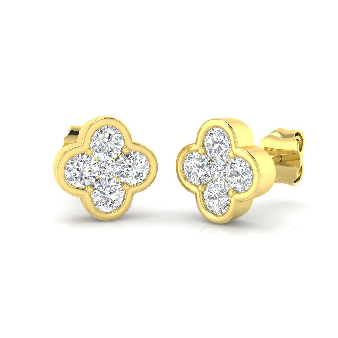 9ct Yellow Gold 0.86ct Laboratory Grown CVD Earrings
