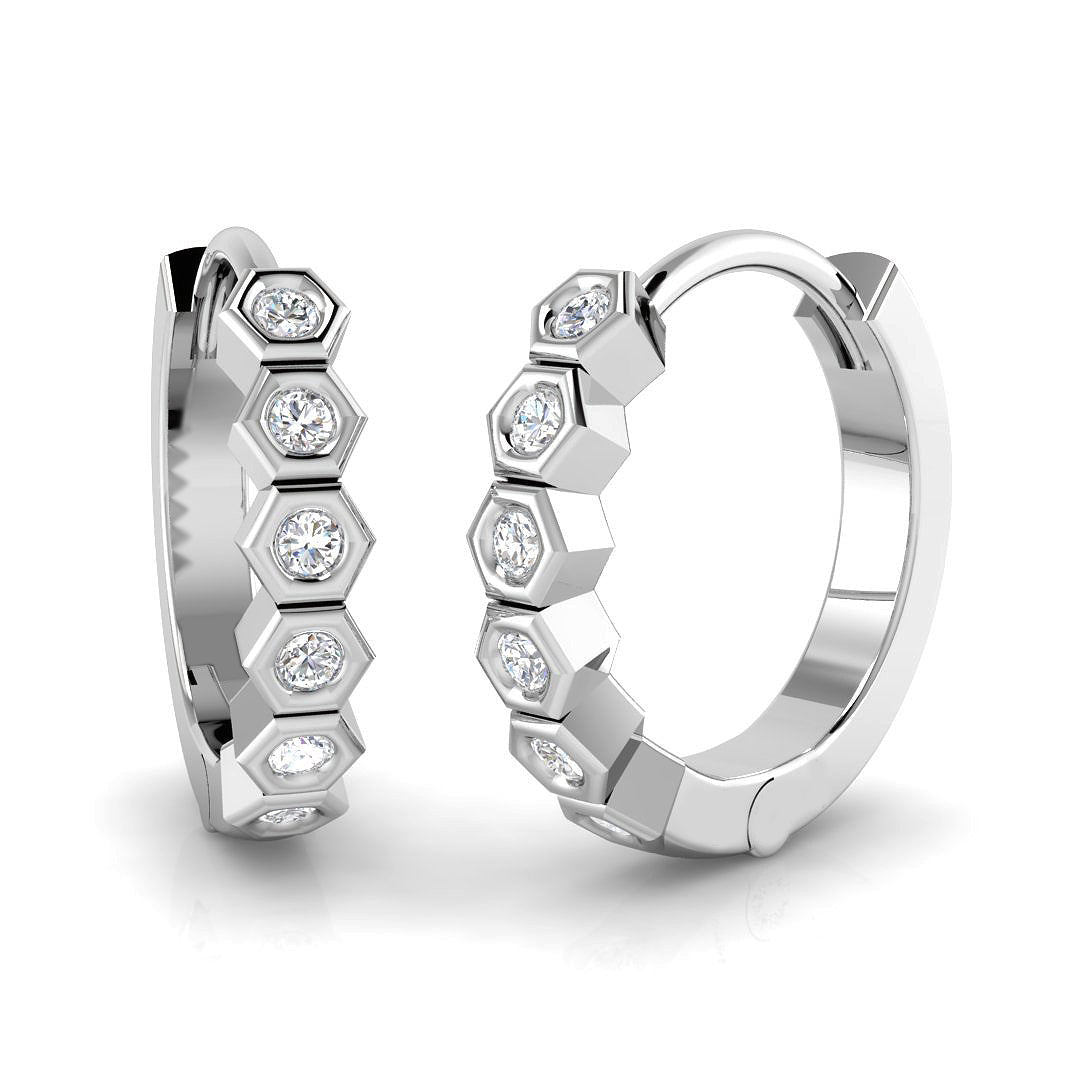 9ct White Gold 0.11ct G SI2 Diamond Earrings