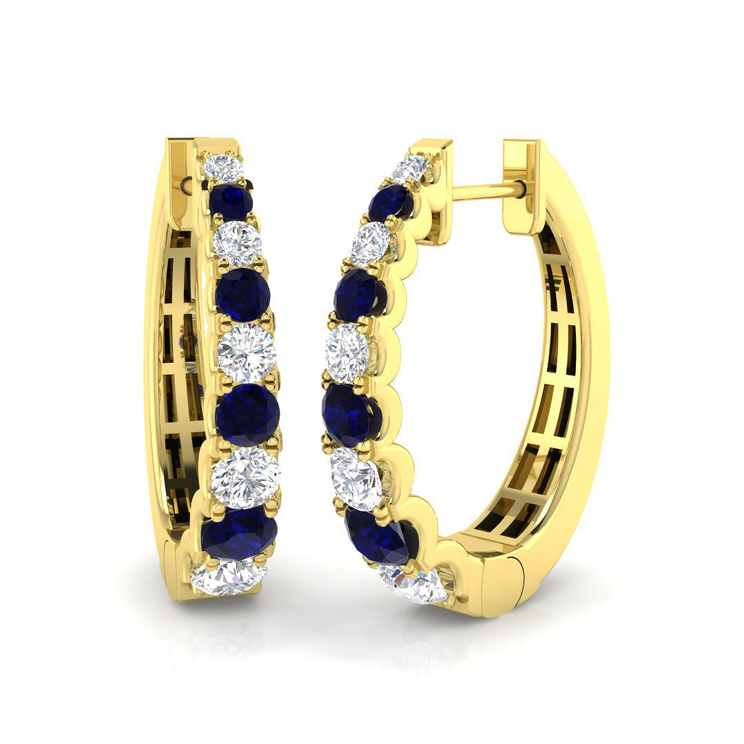 18ct Yellow Gold 1.24ct Blue Sapphire Earrings