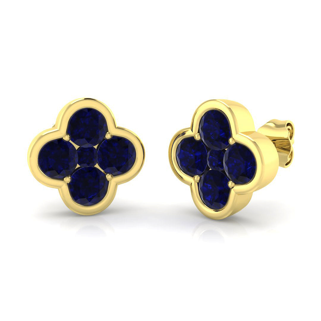 18ct Yellow Gold 2.52ct Blue Sapphire Earrings