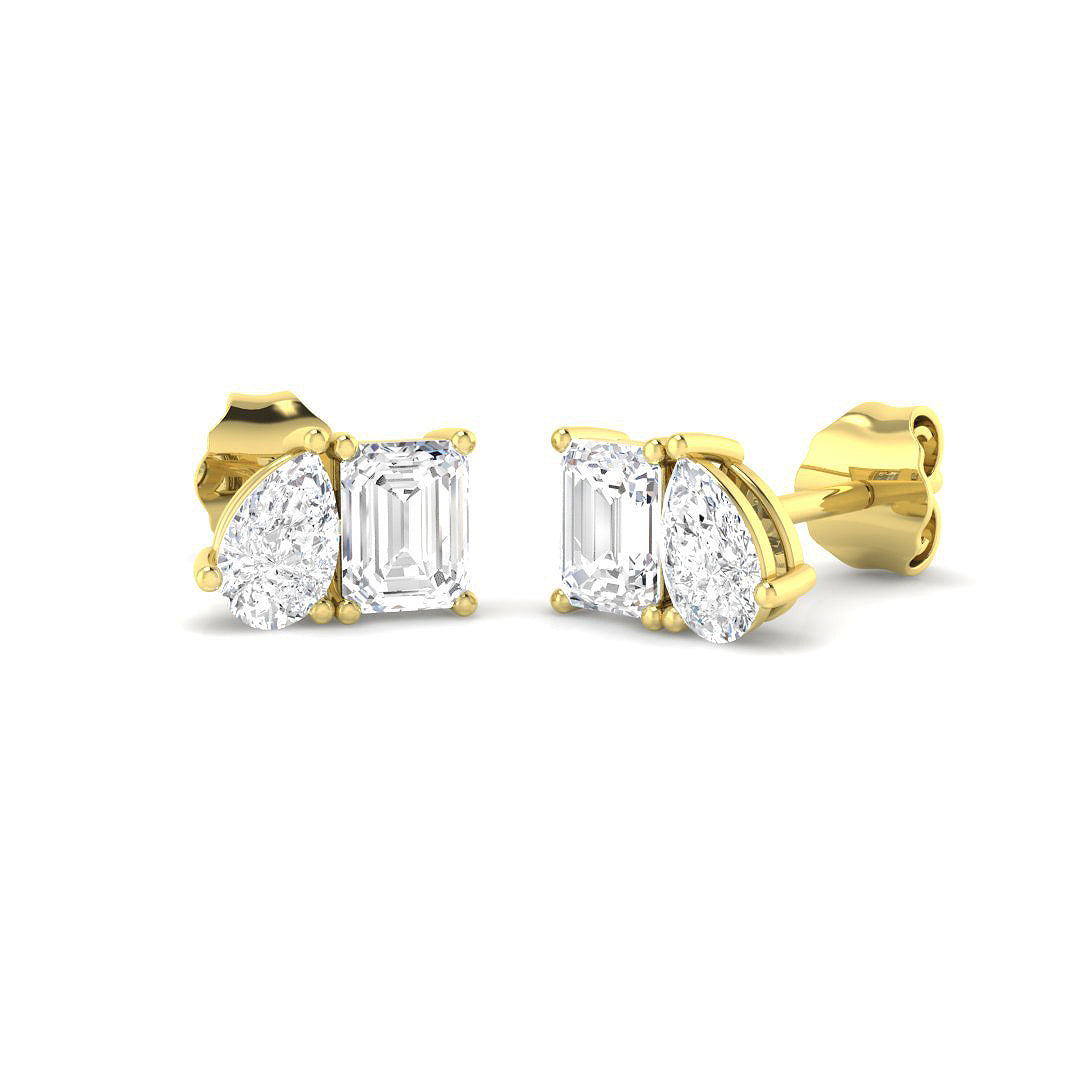 9ct Yellow Gold 0.98ct Laboratory Grown CVD Earrings