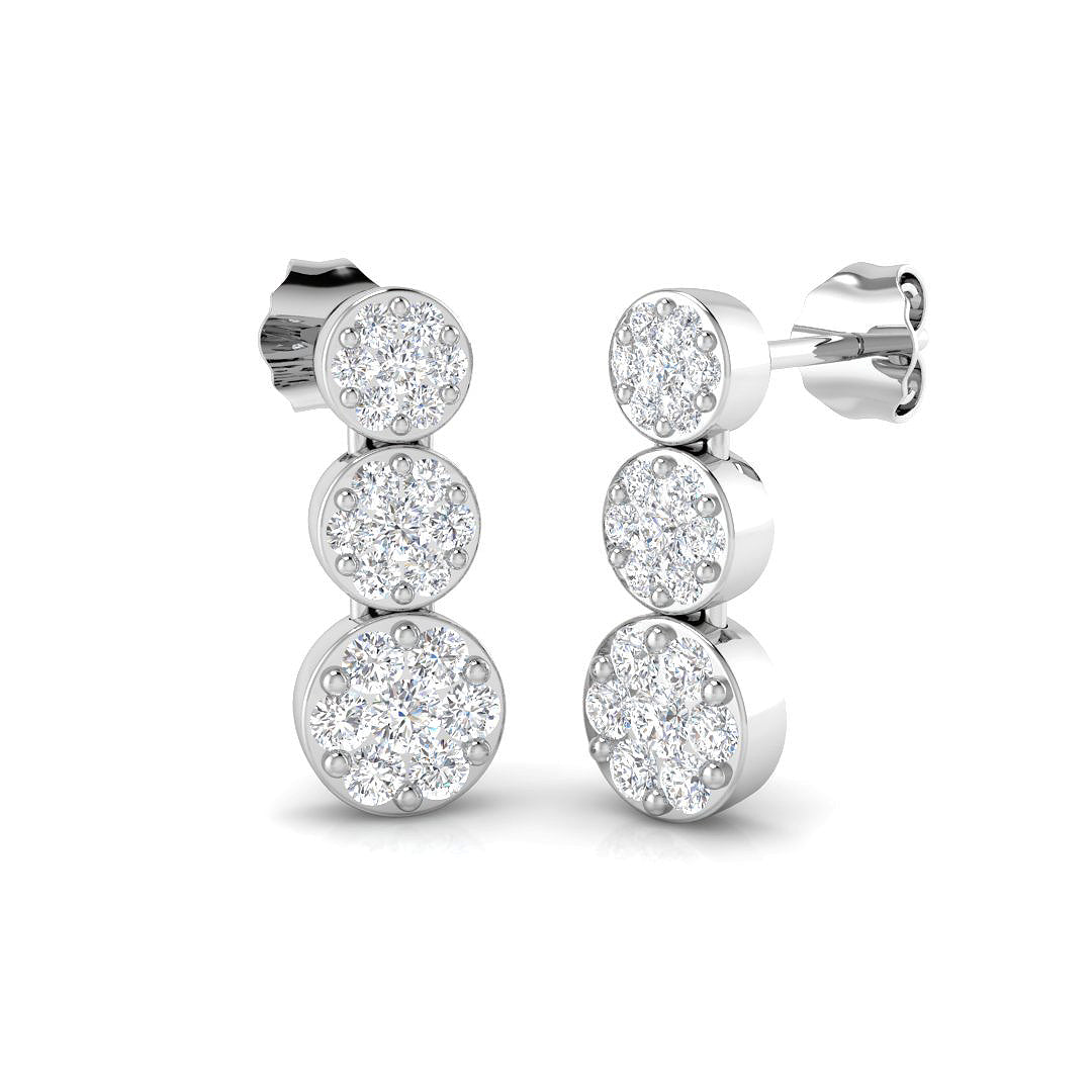 9ct White Gold 0.75ct G I1 Diamond Earrings