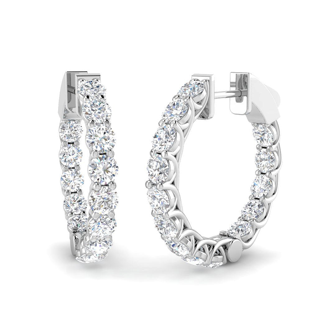9ct White Gold 2.96ct Laboratory Grown CVD Earrings