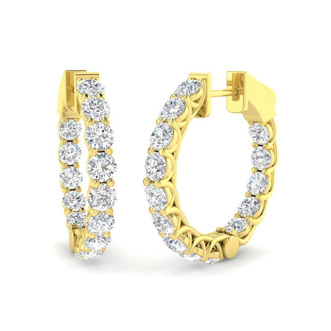 9ct Yellow Gold 2.96ct Laboratory Grown CVD Earrings