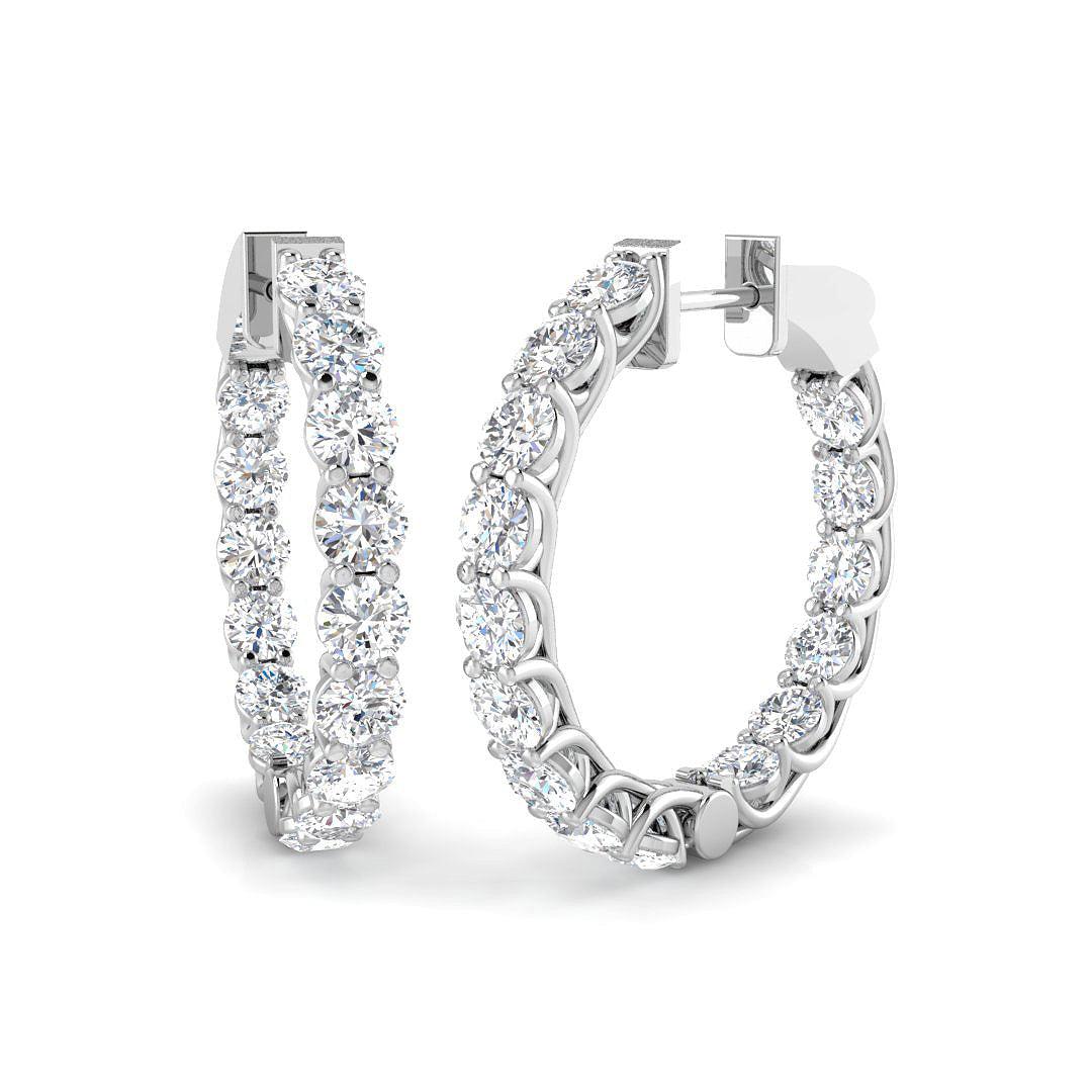 9ct White Gold 3.93ct Laboratory Grown CVD Earrings