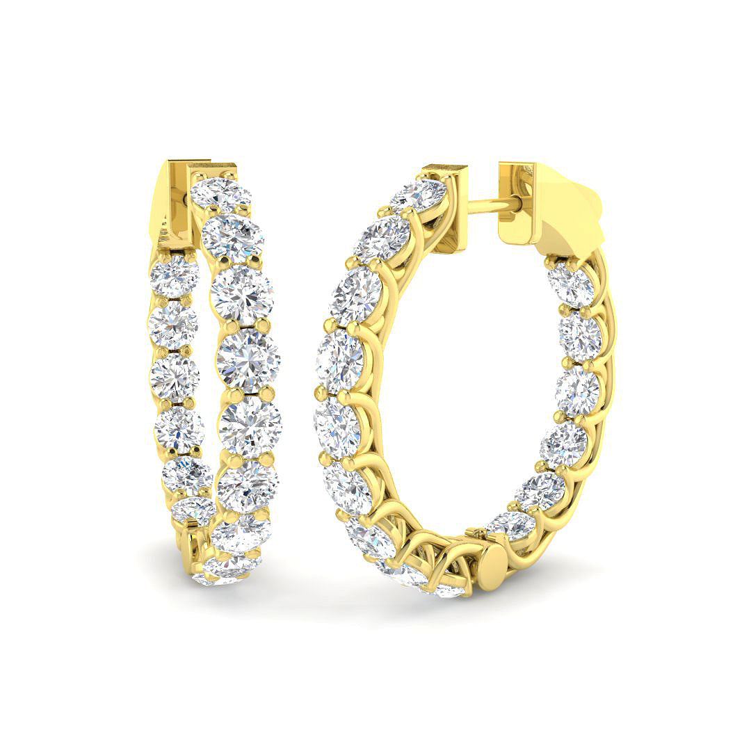 9ct Yellow Gold 3.93ct Laboratory Grown CVD Earrings