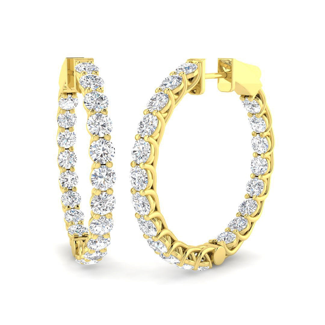 9ct Yellow Gold 4.90ct Laboratory Grown CVD Earrings