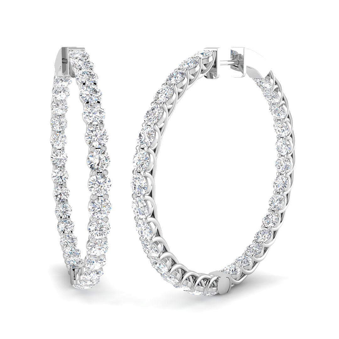 9ct White Gold 7.00ct Laboratory Grown CVD Earrings