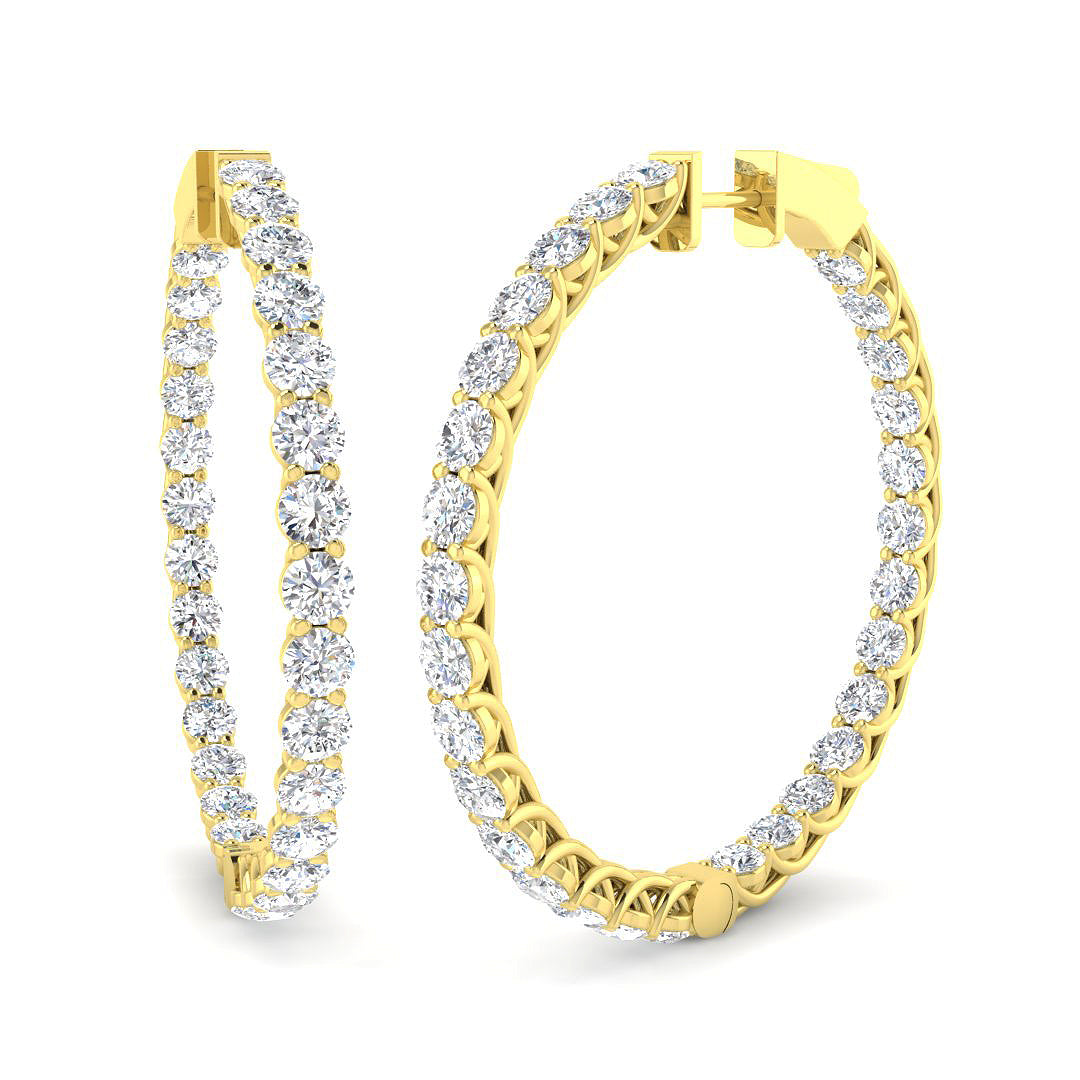 9ct Yellow Gold 7.00ct Laboratory Grown CVD Earrings