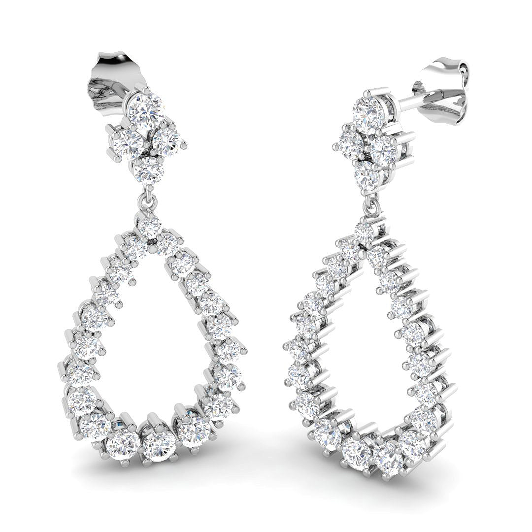9ct White Gold 1.79ct Laboratory Grown CVD Earrings