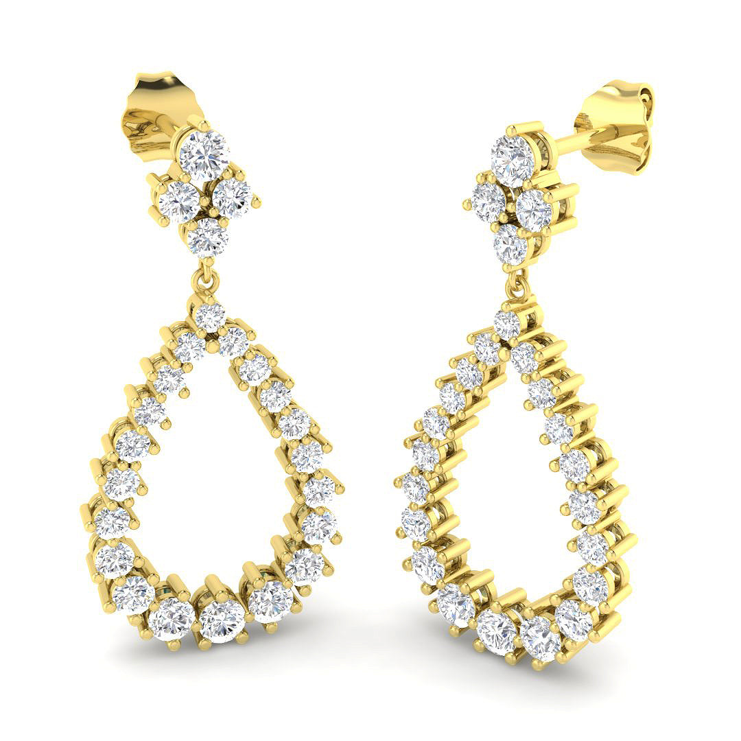 9ct Yellow Gold 1.79ct Laboratory Grown CVD Earrings