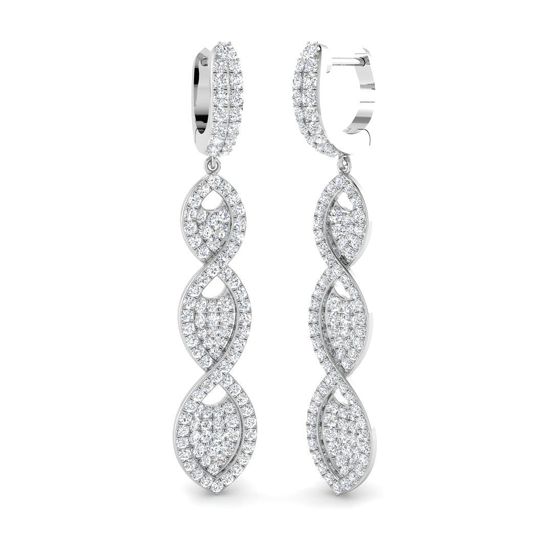 9ct White Gold 1.69ct Laboratory Grown CVD Earrings