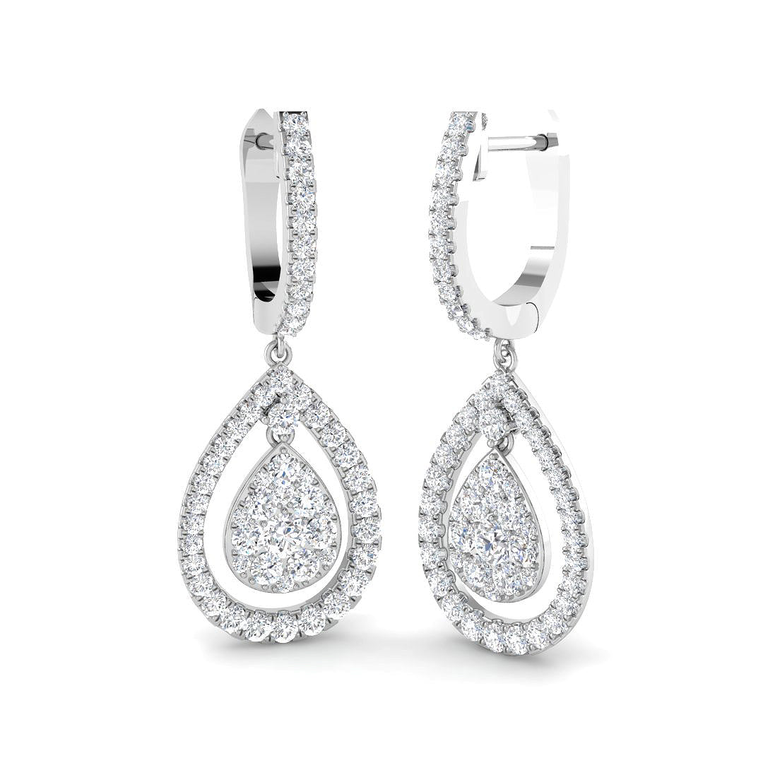 9ct White Gold 1.48ct Laboratory Grown CVD Earrings