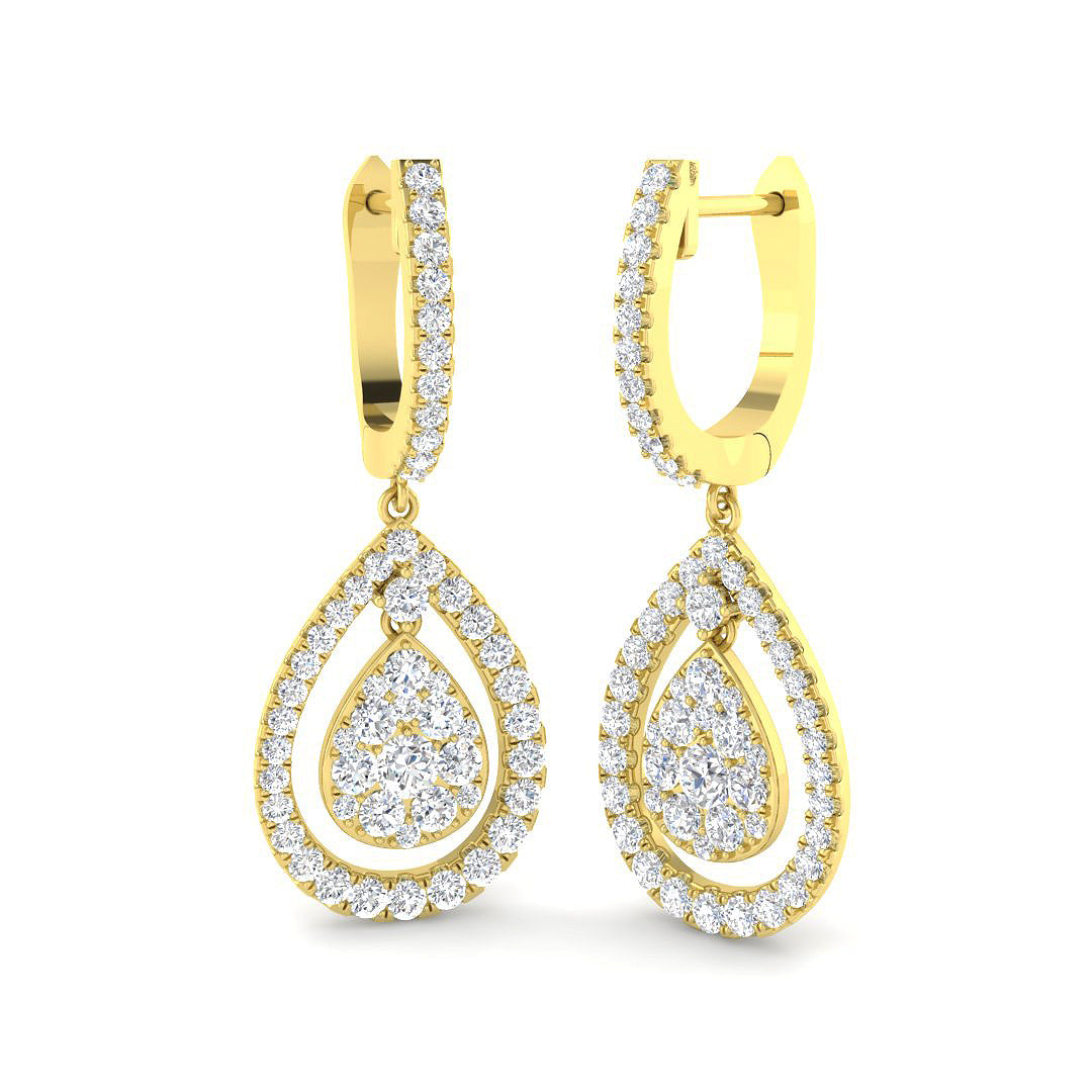 9ct Yellow Gold 1.48ct Laboratory Grown CVD Earrings