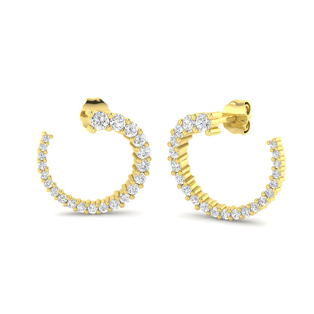 9ct Yellow Gold 0.98ct Laboratory Grown CVD Earrings