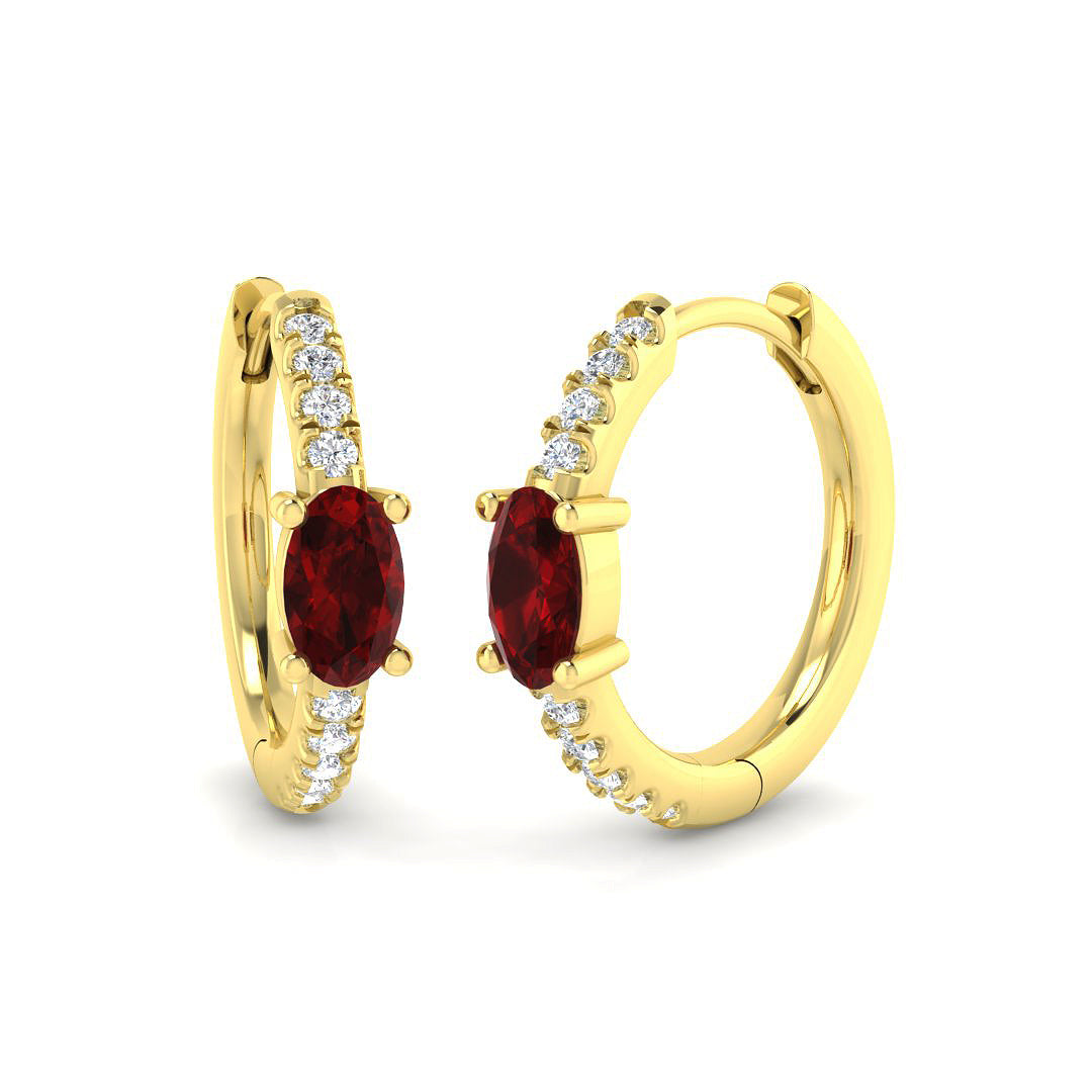 18ct Yellow Gold 0.76ct Ruby Earrings