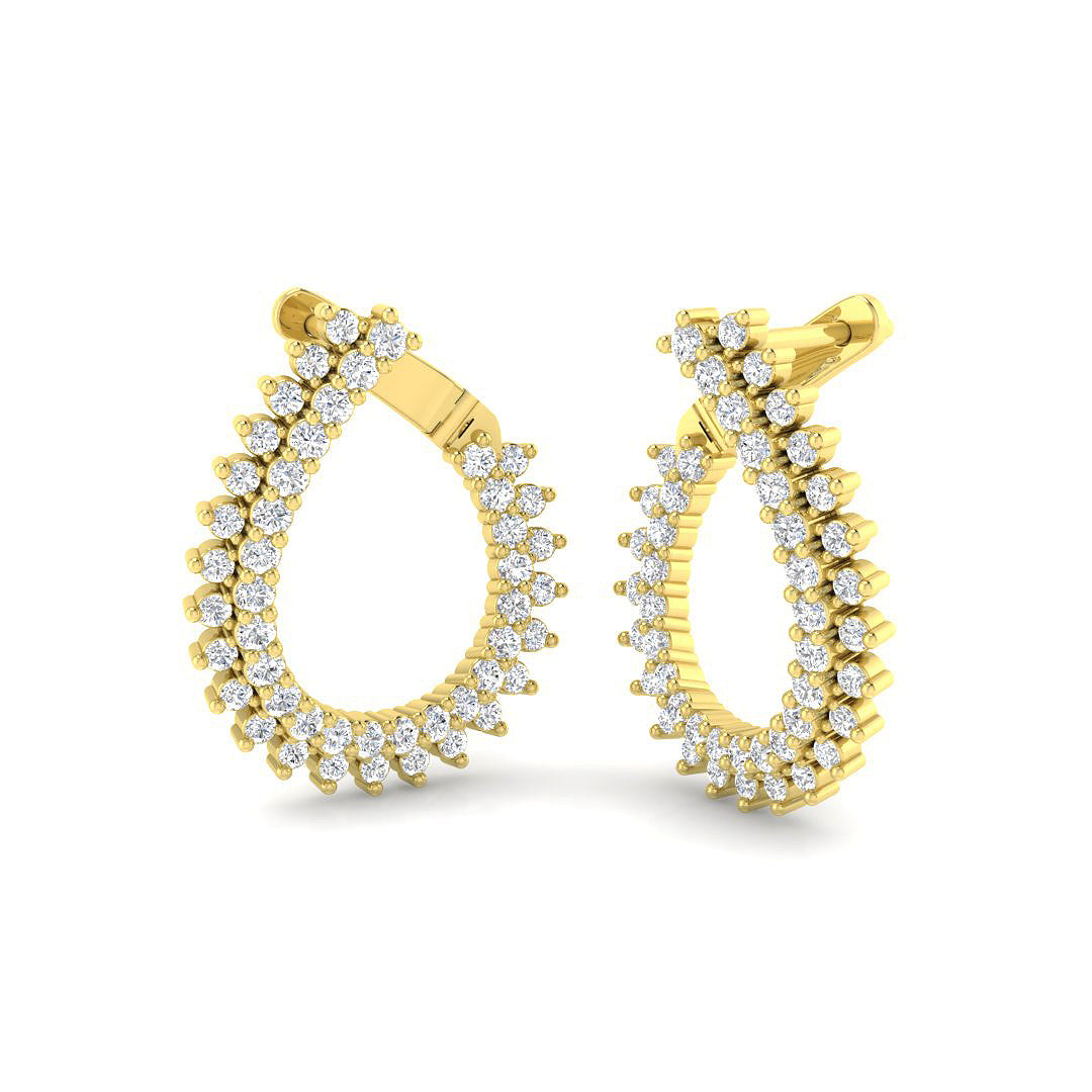 9ct Yellow Gold 0.95ct Laboratory Grown CVD Earrings