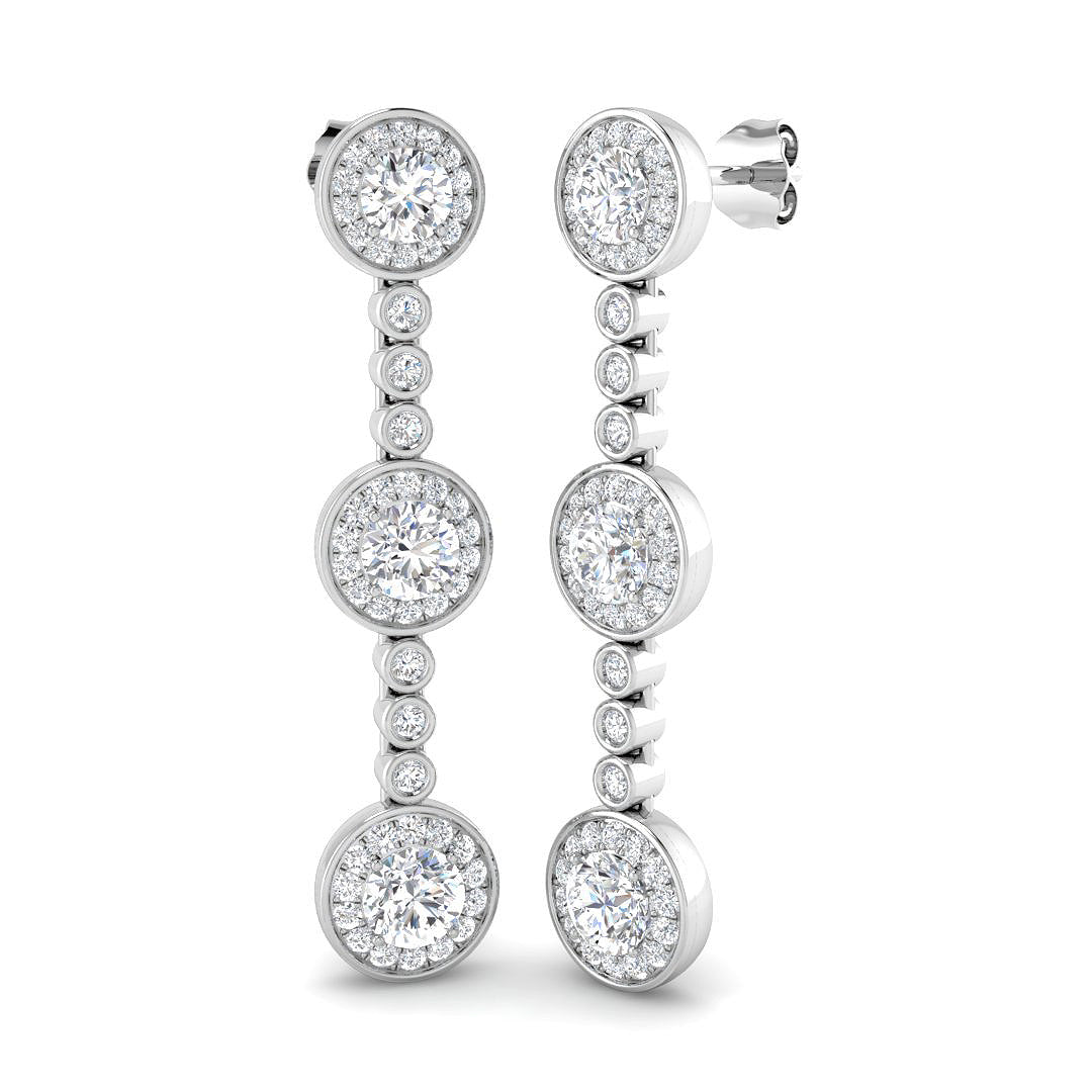 9ct White Gold 2.85ct Laboratory Grown CVD Earrings