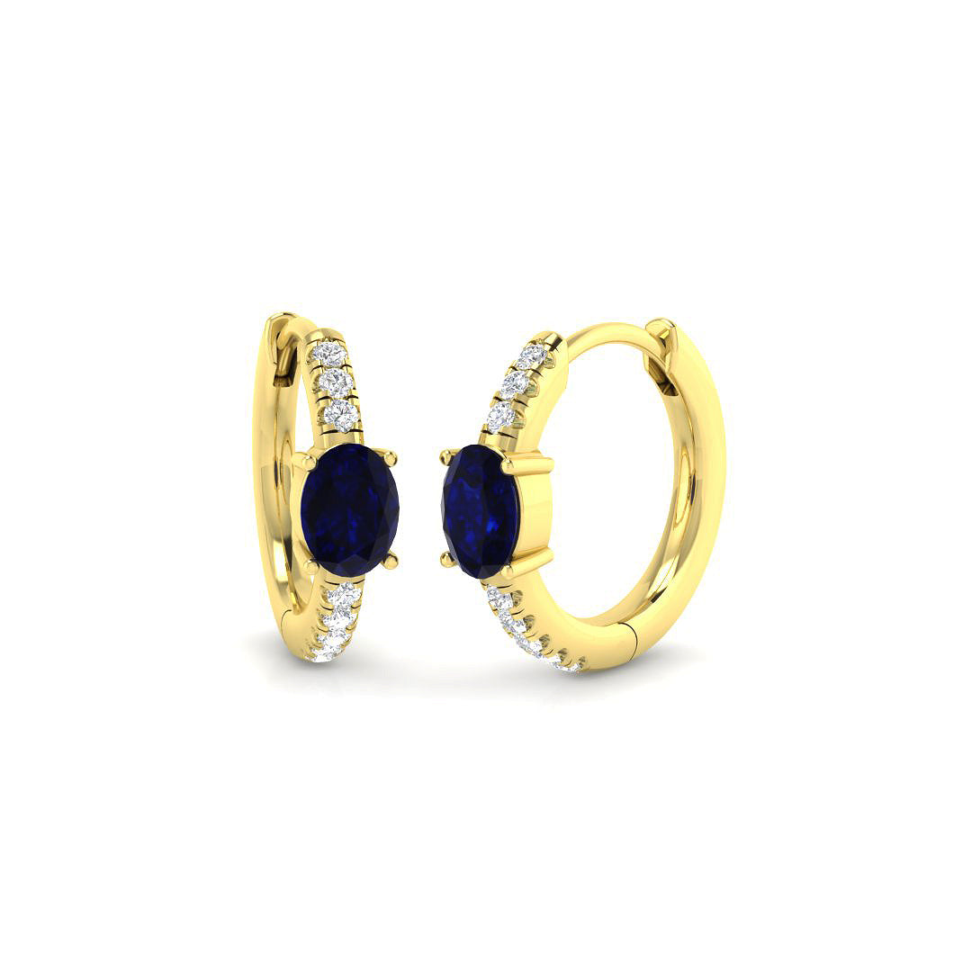 18ct Yellow Gold 0.59ct Blue Sapphire Earrings