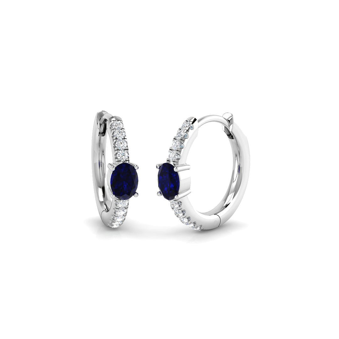 18ct White Gold 0.53ct Blue Sapphire Earrings