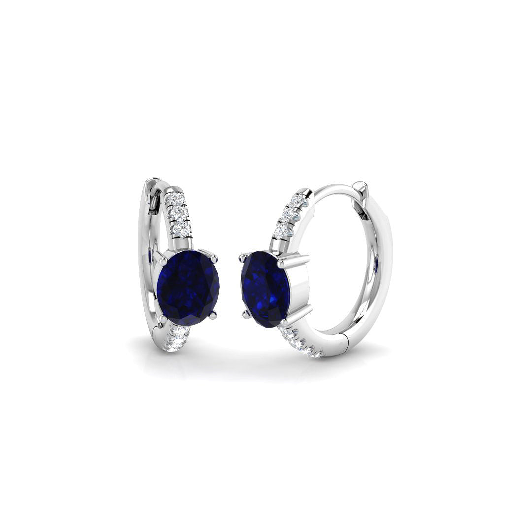 18ct White Gold 1.68ct Blue Sapphire Earrings