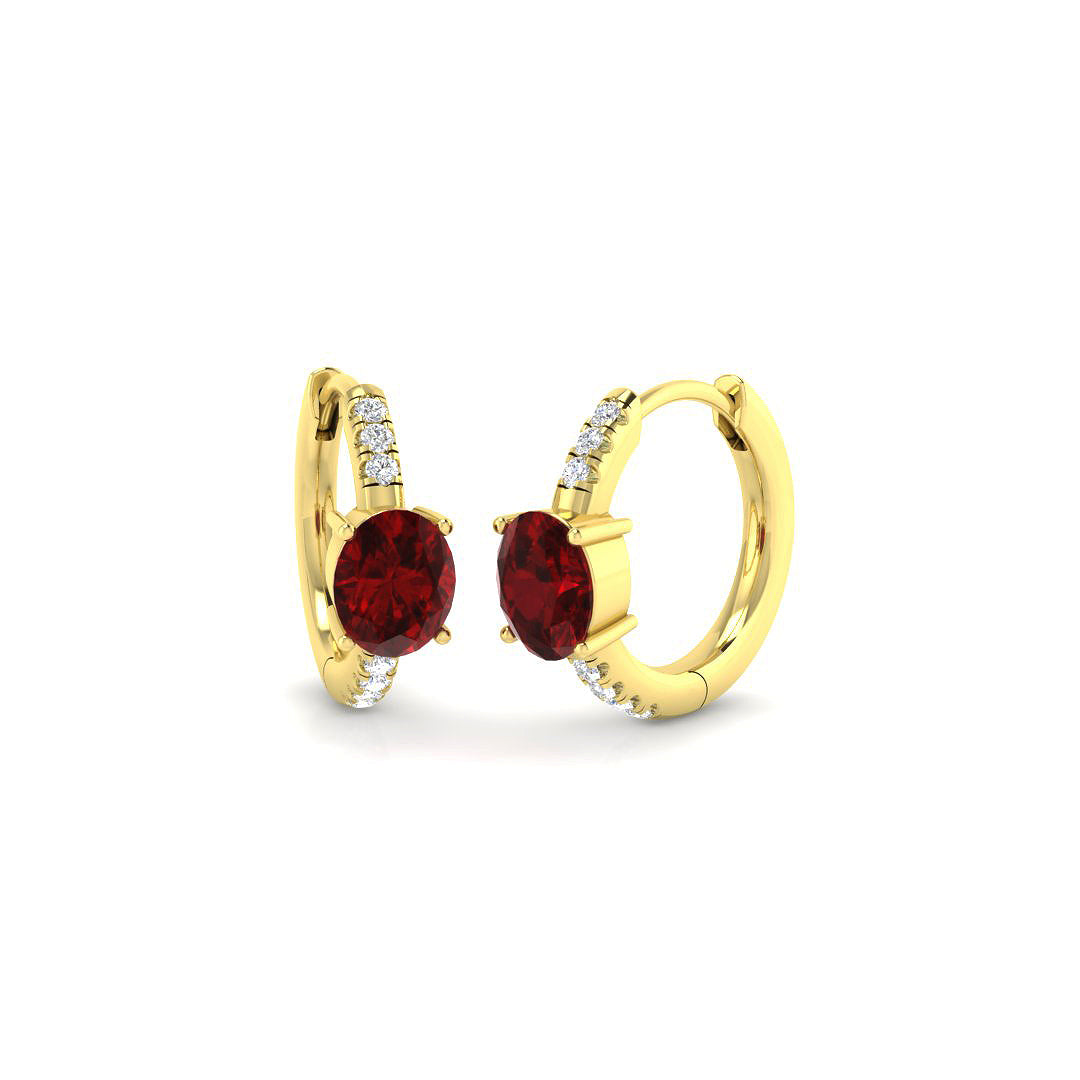 18ct Yellow Gold 1.30ct Ruby Earrings