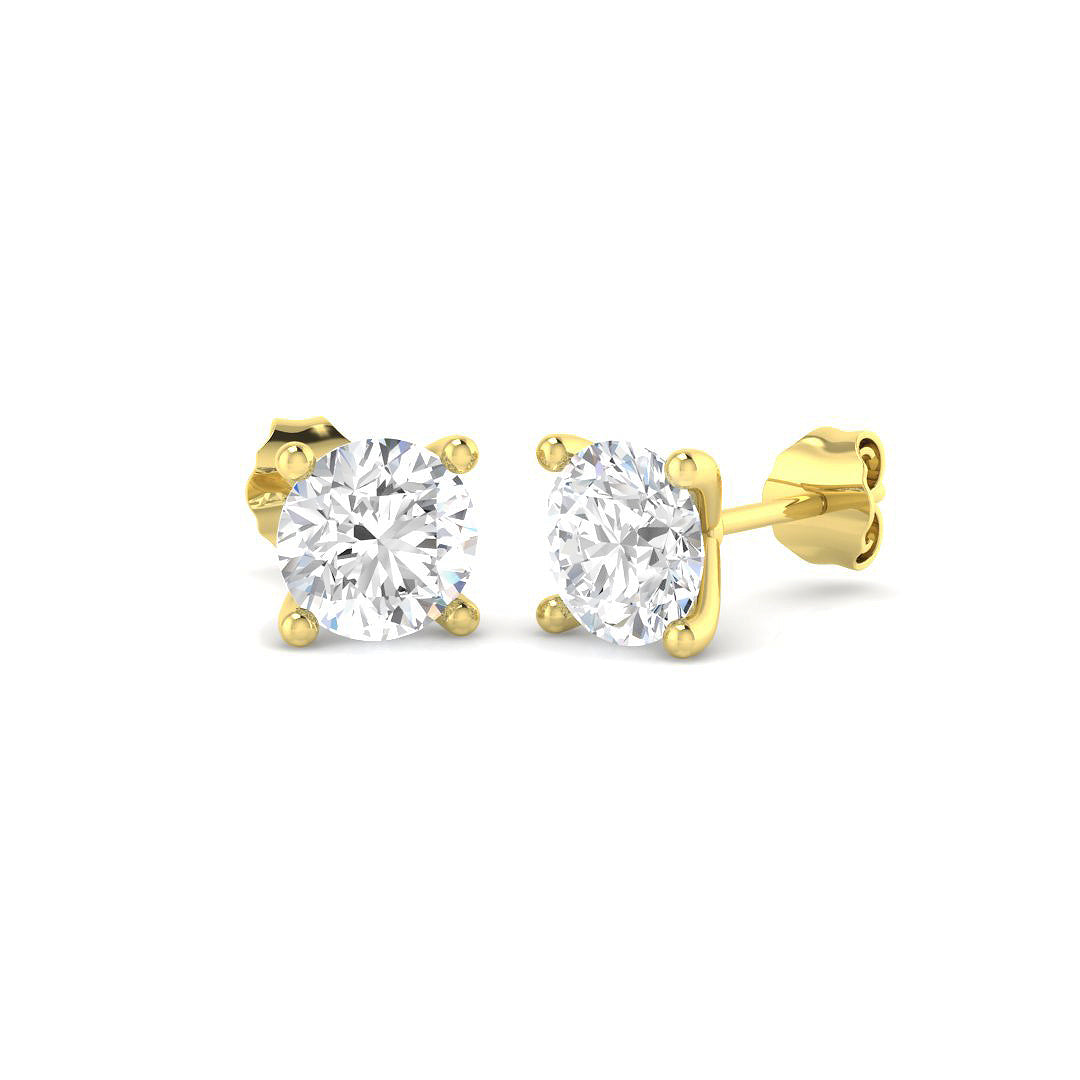 18ct Yellow Gold 2.57ct Laboratory Grown CVD Earrings