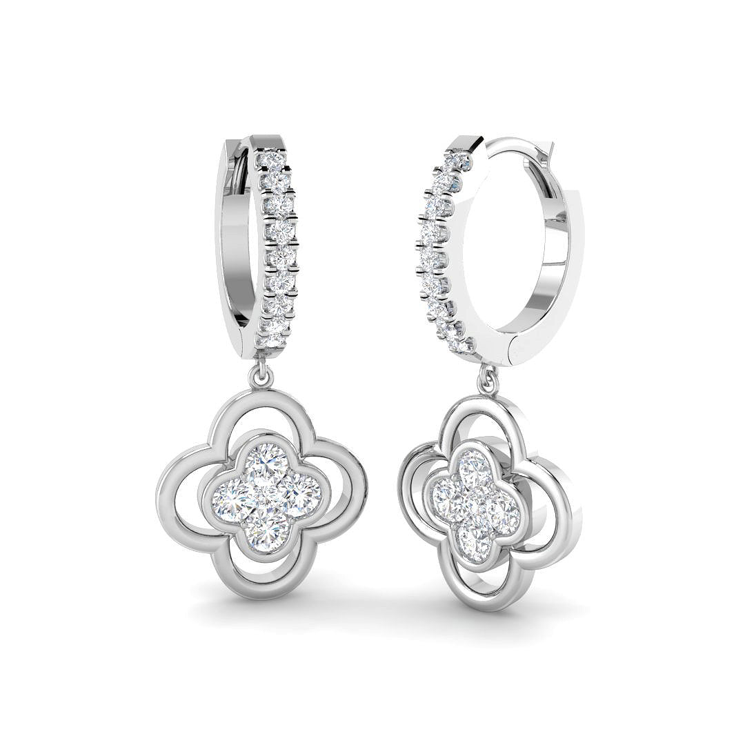 9ct White Gold 1.04ct Laboratory Grown CVD Earrings