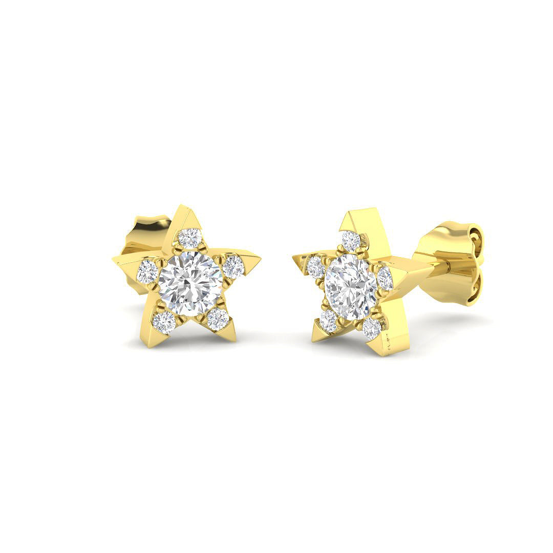 9ct Yellow Gold 0.48ct G SI2 Diamond Earrings
