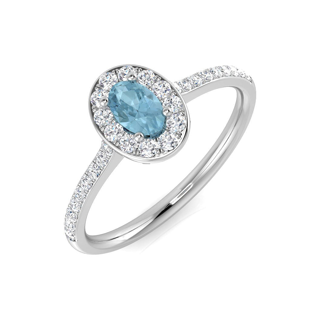 Platinum 0.37ct Aquamarine Ring