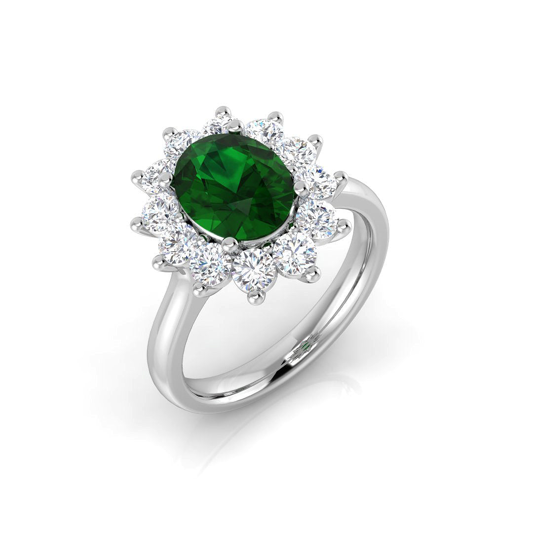 Platinum 2.79ct Emerald Ring