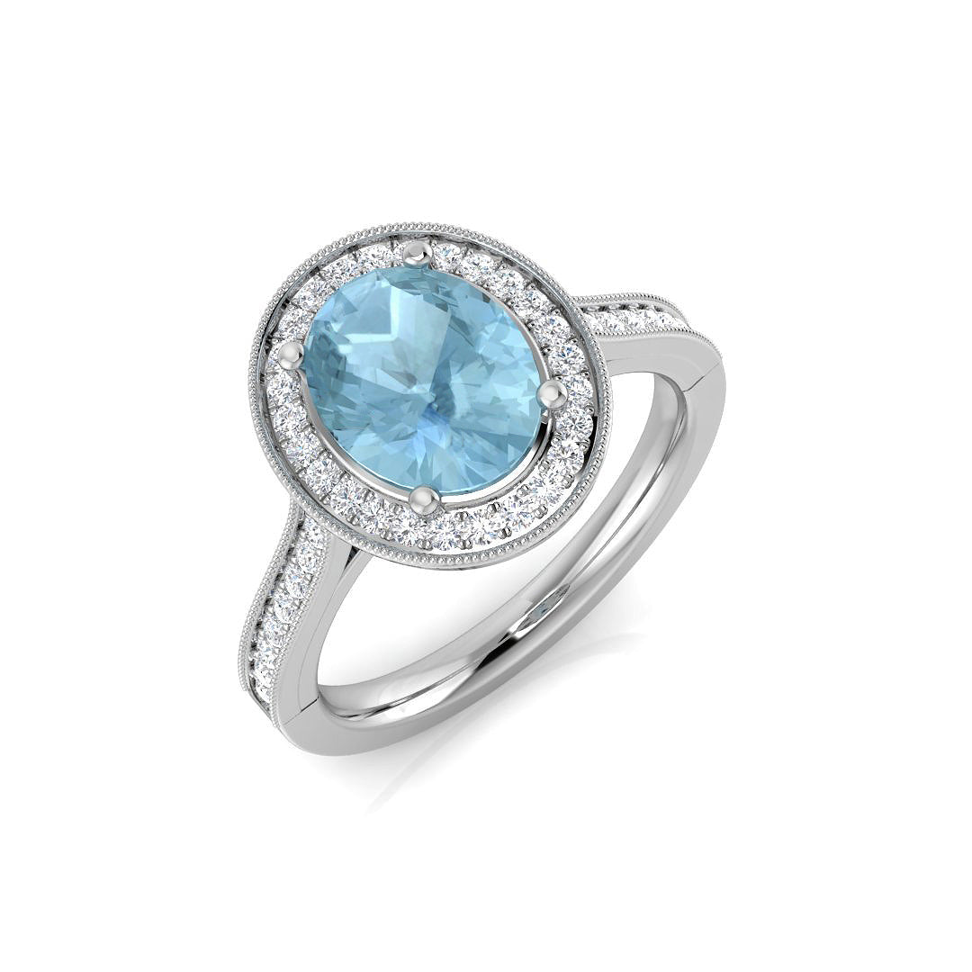 18ct White Gold 1.91ct Aquamarine Ring