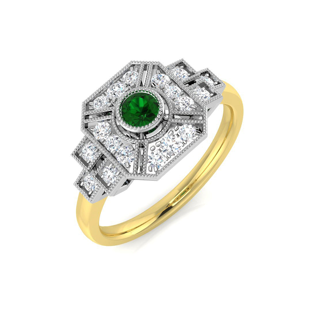 9ct Yellow Gold 0.46ct Emerald Ring