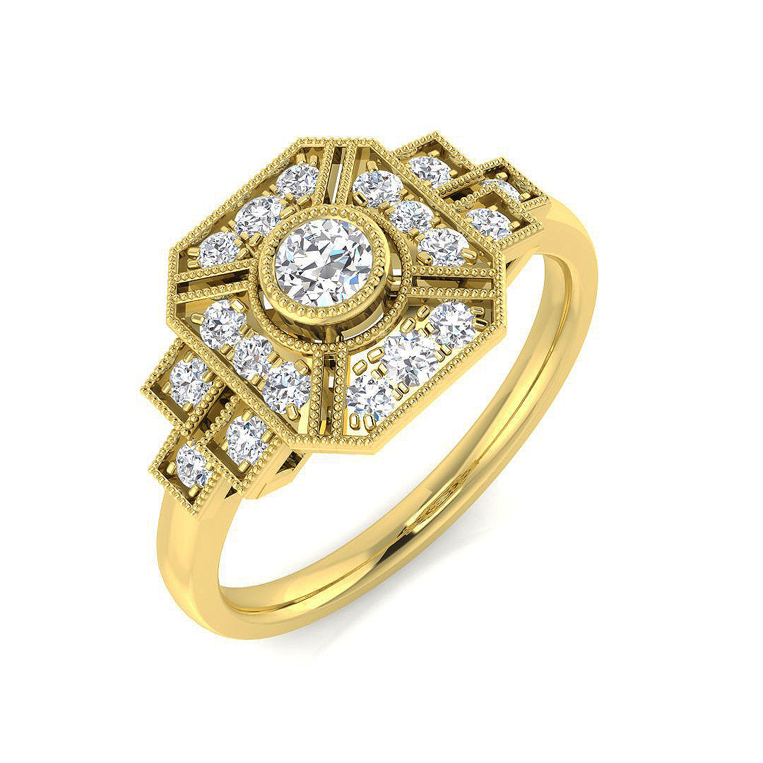 9ct Two-Tone Gold 0.40ct G I1 Diamond Ring