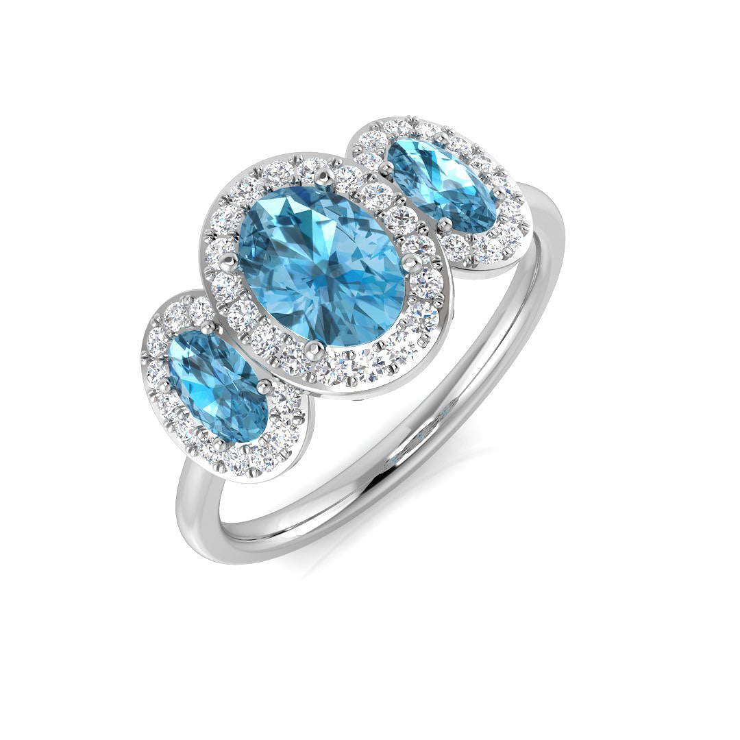 9ct White Gold 1.66ct Sky Blue Topaz Ring